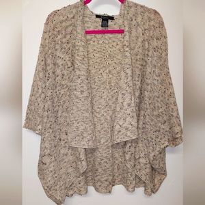 NWOT Cejon Cream & Brown Knitwear Shrug Wrap, One-size